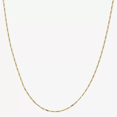 10K Gold 16-24" Solid Figaro Chain Necklace