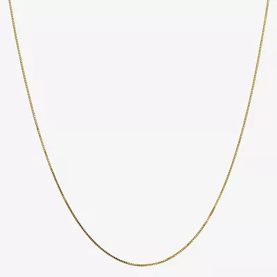 10K Gold 16-24" Solid Box Chain Necklace