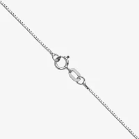 10K White Gold 16-24" Solid Box Chain Necklace