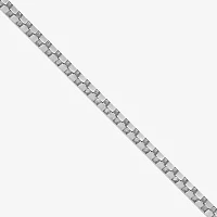 10K White Gold 16-24" Solid Box Chain Necklace