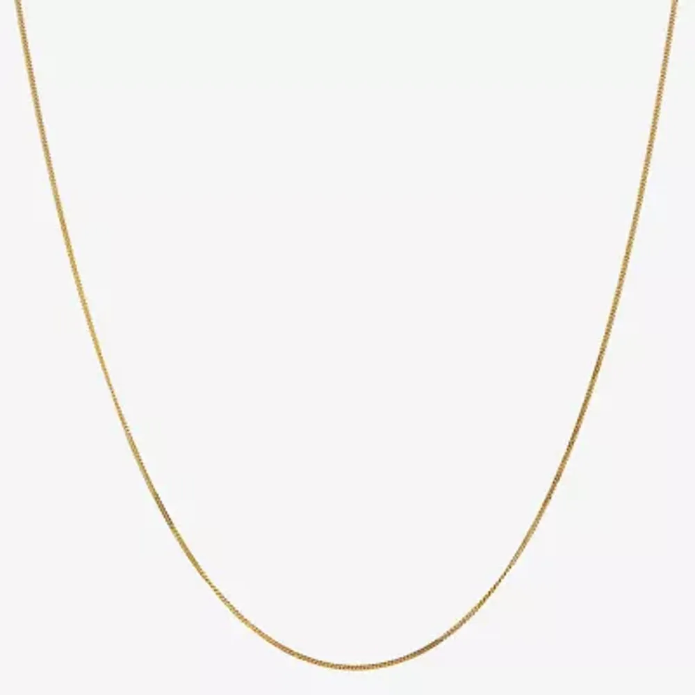 14K Gold 16 Inch Solid Curb Chain Necklace