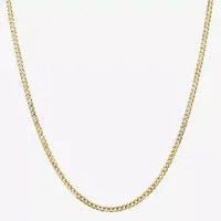 14K Gold Solid Curb Chain Necklace