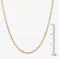 14K Gold Inch Solid Curb Chain Necklace