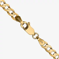 14K Gold 24 Inch Solid Curb Chain Necklace