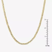 14K Gold 24 Inch Solid Curb Chain Necklace