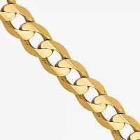 14K Gold 24 Inch Solid Curb Chain Necklace