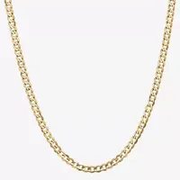 14K Gold Inch Solid Curb Chain Necklace