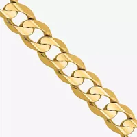 14K Gold Inch Solid Curb Chain Necklace