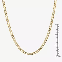 14K Gold Inch Solid Curb Chain Necklace