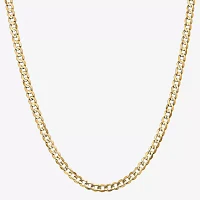 14K Gold Solid Curb Chain Necklace