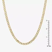 14K Gold Solid Curb Chain Necklace