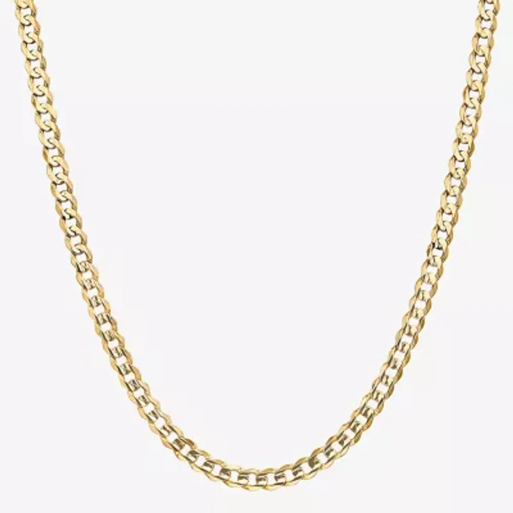 14K Gold Solid Curb Chain Necklace