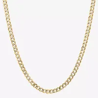 14K Gold Solid Curb Chain Necklace