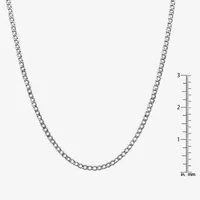 14K White Gold Semisolid Curb Chain Necklace