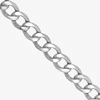 14K White Gold Semisolid Curb Chain Necklace