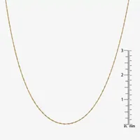 14K Gold 14-30" Solid Singapore Chain Necklace