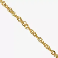 14K Gold 14-30" Solid Singapore Chain Necklace