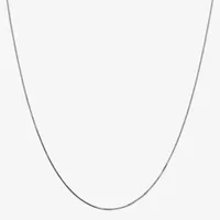 14K White Gold -24" Solid Box Chain Necklace