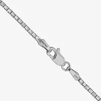 14K White Gold Solid Box 16"-30" Chain Necklace