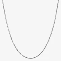 14K White Gold Solid Box 16"-30" Chain Necklace