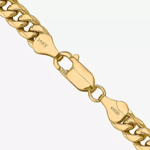 14K Gold 9 Inch Semisolid Cuban Chain Bracelet - JCPenney