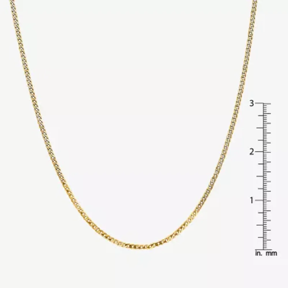 10K Gold Solid Curb Chain Necklace