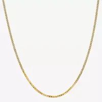 10K Gold Solid Curb Chain Necklace