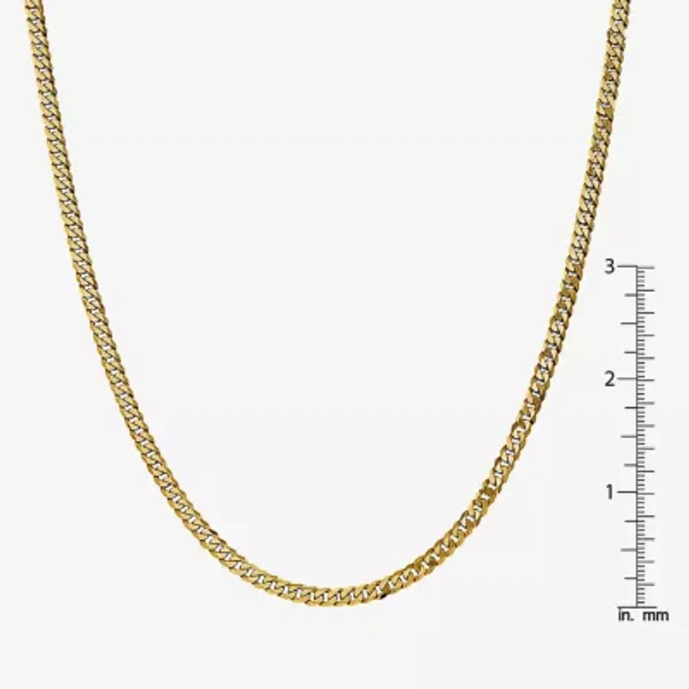 10K Gold 18 Inch Solid Curb Chain Necklace