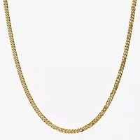 10K Gold 18 Inch Solid Curb Chain Necklace