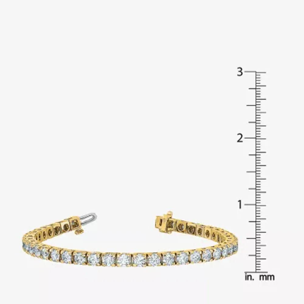 True Light Lab Created White Moissanite 14K Gold 7 Inch Tennis Bracelet