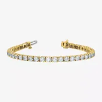 True Light Lab Created White Moissanite 14K Gold 7 Inch Tennis Bracelet