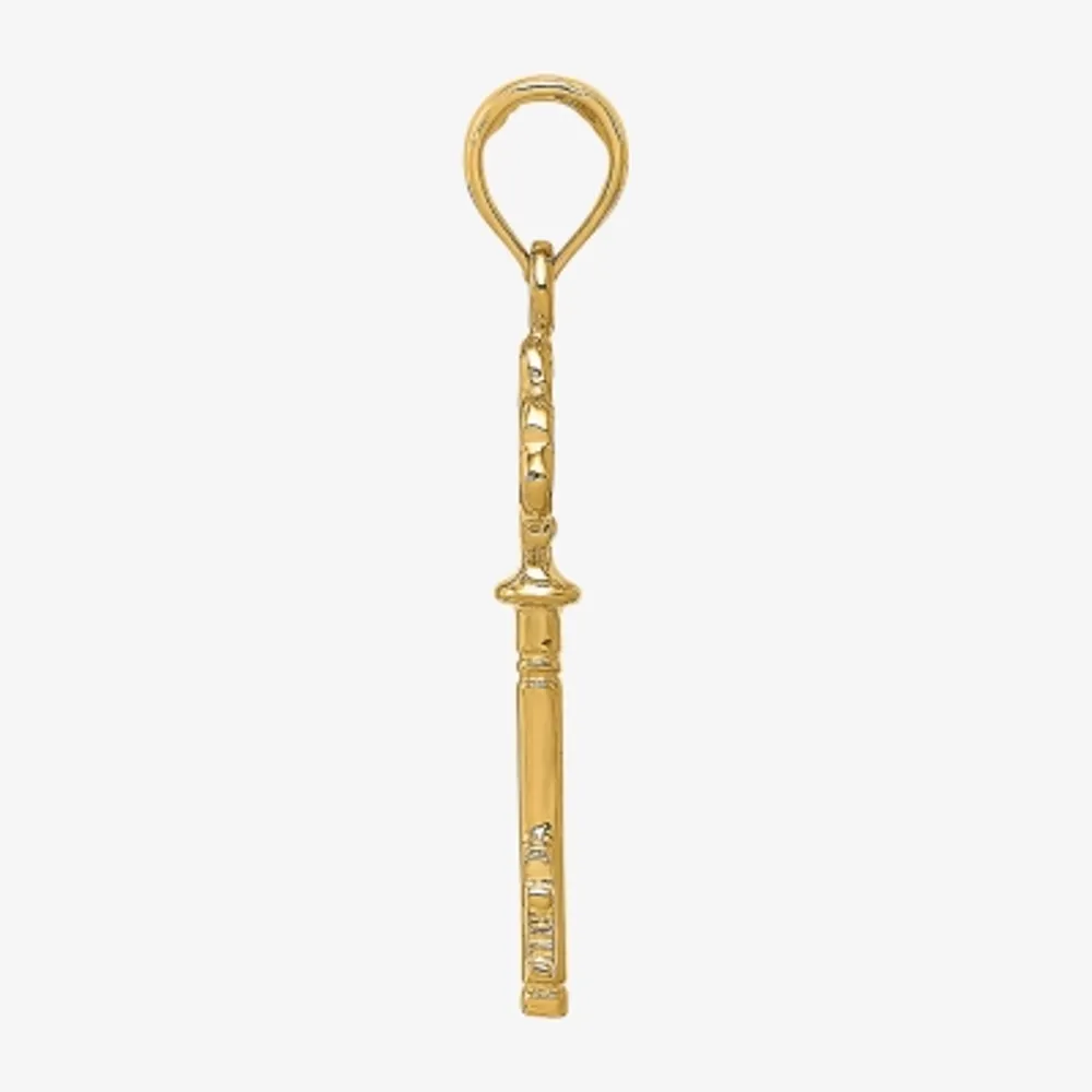 Womens 14K Gold Keys Pendant