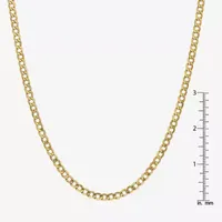 10K Gold Inch Semisolid Curb Chain Necklace