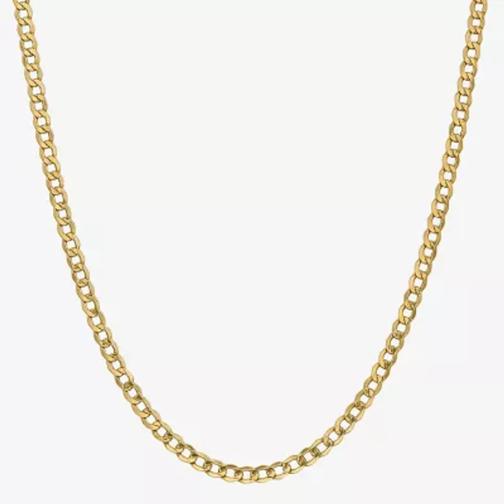 10K Gold Inch Semisolid Curb Chain Necklace