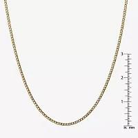 10K Gold Inch Semisolid Curb Chain Necklace