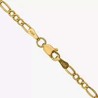 14K Gold 24 Inch Semisolid Figaro Chain Necklace