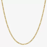 14K Gold 24 Inch Semisolid Figaro Chain Necklace