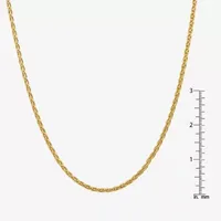 14K Gold Solid Wheat Chain Necklace