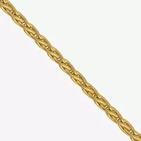 14K Gold Solid Wheat Chain Necklace