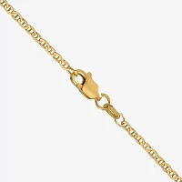 14K Gold Inch Solid Mariner Chain Necklace