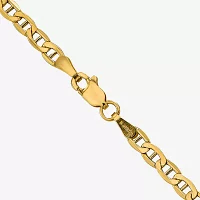 14K Gold 24 Inch Semisolid Mariner Chain Necklace