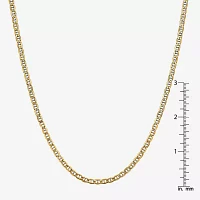 14K Gold 24 Inch Semisolid Mariner Chain Necklace