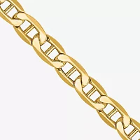 14K Gold 24 Inch Semisolid Mariner Chain Necklace