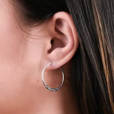 Sterling Silver 1 Inch Hoop Earrings