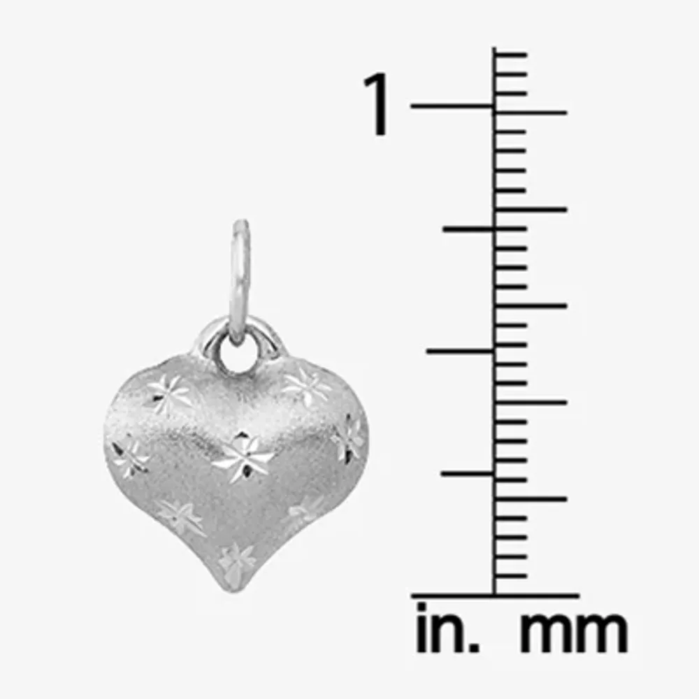 Womens 14K White Gold Heart Pendant