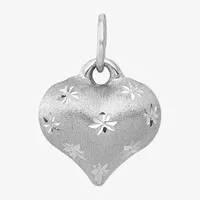 Womens 14K White Gold Heart Pendant