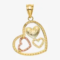 Womens 14K Two Tone Gold Heart Pendant