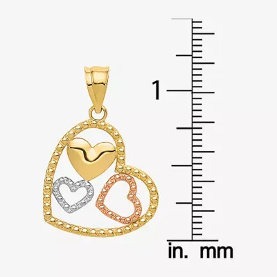 Womens 14K Two Tone Gold Heart Pendant