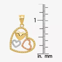 Womens 14K Two Tone Gold Heart Pendant