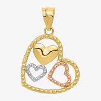 Womens 14K Two Tone Gold Heart Pendant